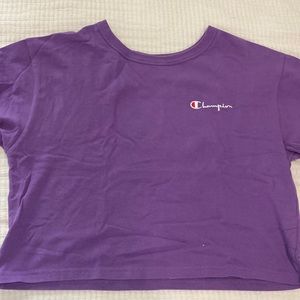 Purple champion cropped tee